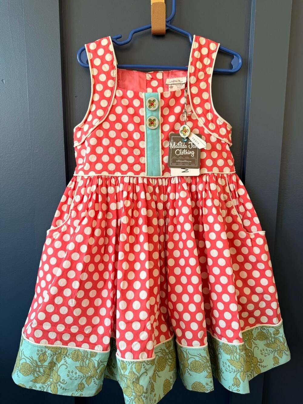 Matilda Jane NWT Secret Fields Party Season Dress Red Polka Dot Size 6